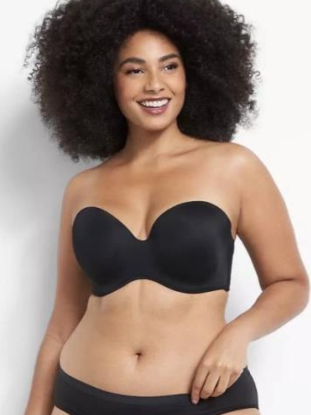 Cacique Black Strapless Smooth Bandeau Bra 38DDD